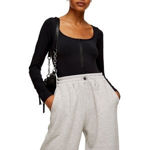 Topshop Zip Front Bodysuit